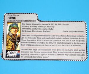 1986 GI JOE HAWK v2 FILE CARD FILECARD NL DUTCH HASBRO