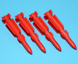 1987 GI JOE M.M.C. MOBILE COMMAND CENTER ORIGINAL SPARE PART SHORT MISSILE (4) EURO HASBRO