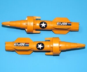 1988 GI JOE WARTHOG A.I.F.V. ORIGINAL SPARE PART MISSILE ROCKET SET (L+R) HASBRO