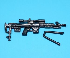 2003 GI JOE BLACK OUT v1 WIDE SCOPE ORIGINAL SPARE PART RIFLE & BIPOD HASBRO