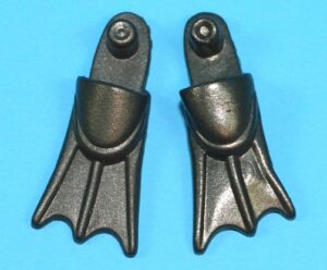 2003 GI JOE DEPTH CHARGE v1 ORIGINAL SPARE PART FLIPPER SWIM FINS (2) HASBRO