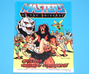MOTU HE-MAN MASTERS OF THE UNIVERSE MINI COMIC GRIZZLOR LEGEND TAIWAN 1984 MATTEL