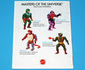 MOTU HE-MAN MASTERS OF THE UNIVERSE MINI COMIC KING SNAKE MEN HONG KONG 1985 MATTEL