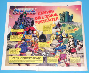 MOTU HE-MAN MASTERS OF THE UNIVERSE MAGAZINE ADVERT 1980s SCANDITOY SWEDEN MATTEL