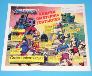 MOTU HE-MAN MASTERS OF THE UNIVERSE MAGAZINE ADVERT 1980s SCANDITOY SWEDEN MATTEL