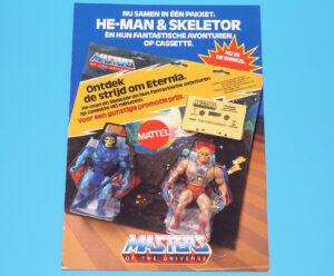 MOTU HE-MAN MASTERS OF THE UNIVERSE CATALOG POSTER FOLDOUT ‘DUTCH DUO PACK’ 1984 MATTEL HOLLAND