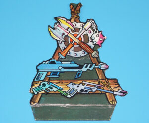 MOTU HE-MAN MASTERS OF THE UNIVERSE ORIGINAL SPARE PART GRAYSKULL CARDBOARD INSERT WEAPONS RACK 1981 MATTEL