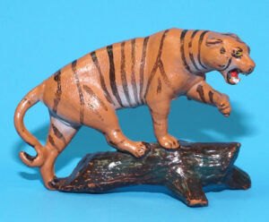 MODEL FIGURES ZOO SERIES TIGER ON TREE 1:32 SCALE 1955 REISLER DENMARK TIMPO BRITAINS ELASTOLIN