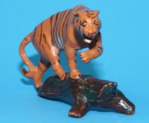 MODEL FIGURES ZOO SERIES TIGER ON TREE 1:32 SCALE 1955 REISLER DENMARK TIMPO BRITAINS ELASTOLIN