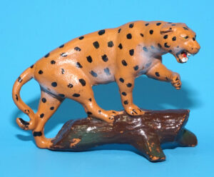 MODEL FIGURES ZOO SERIES LEOPARD ON TREE 1:32 SCALE 1955 REISLER DENMARK TIMPO BRITAINS ELASTOLIN