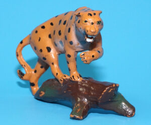 MODEL FIGURES ZOO SERIES LEOPARD ON TREE 1:32 SCALE 1955 REISLER DENMARK TIMPO BRITAINS ELASTOLIN