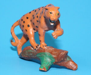 MODEL FIGURES ZOO SERIES LEOPARD ON TREE 1:32 SCALE 1955 REISLER DENMARK TIMPO BRITAINS ELASTOLIN