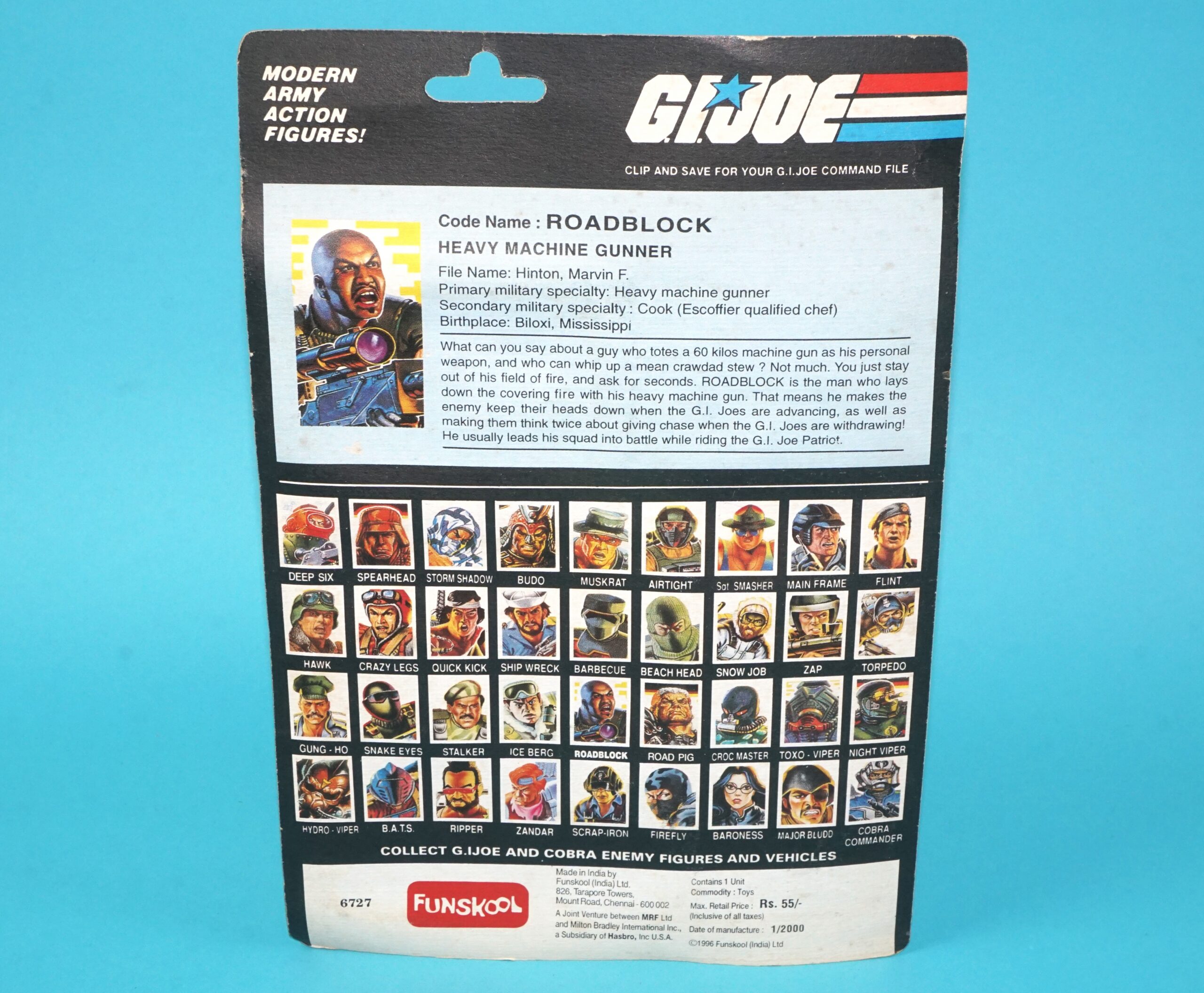 1992 GI JOE ROADBLOCK v4 MOC MOSC 1996 FUNSKOOL INDIA - Image 7