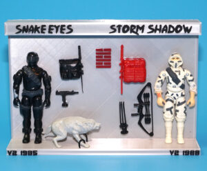 1985 GI JOE SNAKE EYES v2 & 1988 STORM SHADOW v2 100% COMPLETE C9 HASBRO 3D PRINT DISPLAY