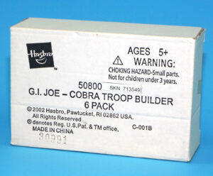 2002 GI JOE COBRA TROOP BUILDER 6 PACK EMPTY BOX B.A.T. INFERNO OVERKILL HASBRO