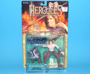 HERCULES THE LEGENDARY JOURNEYS MT. OLYMPUS GAMES DISCUS HERCULES MOC MOSC US CARD 1997 TOY BIZ