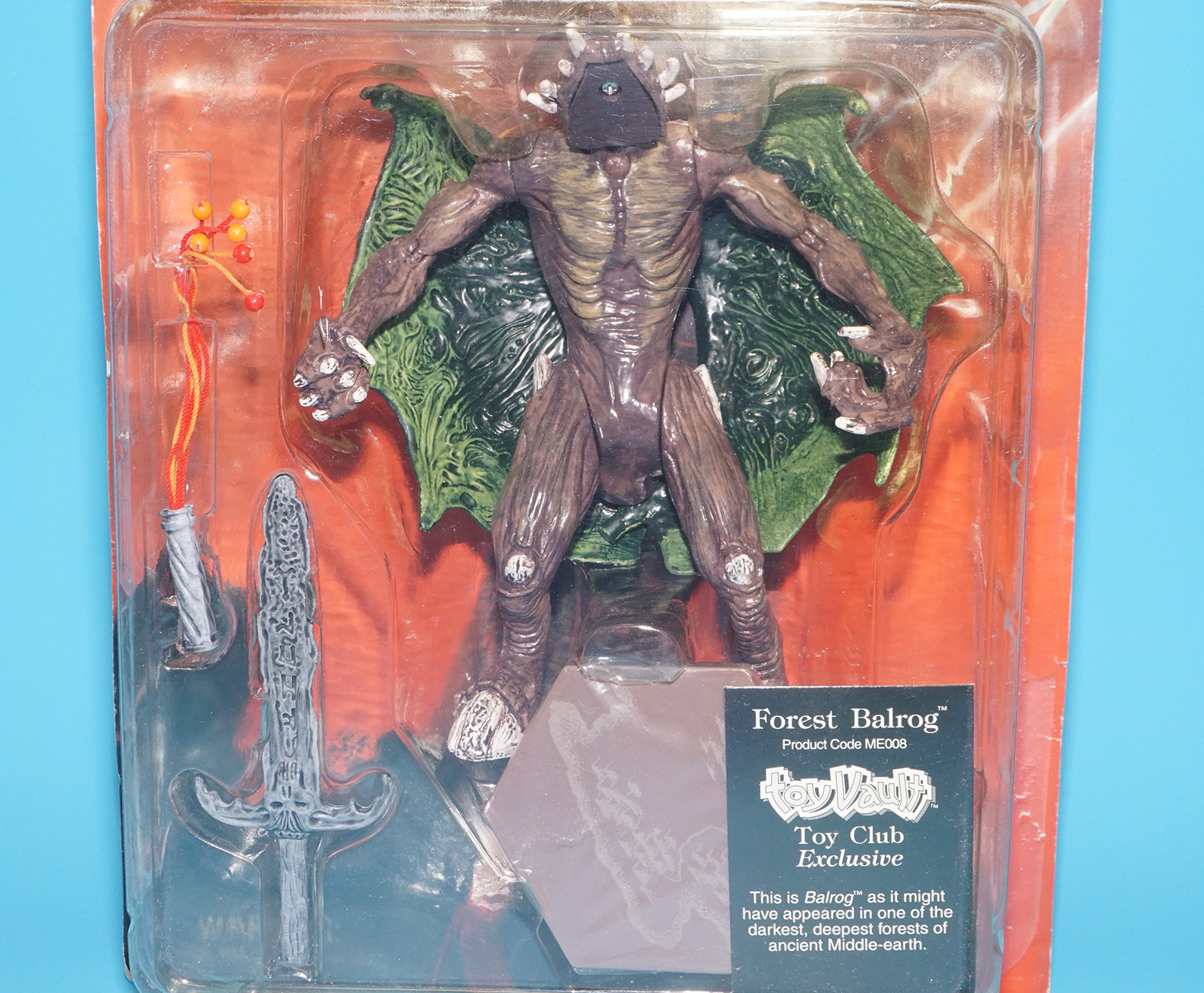 MIDDLE EARTH TOYS JRR TOLKIEN'S THE LORD OF THE RINGS FOREST BALROG MOC MOSC US CARD 1998 TOYVAULT - Image 2