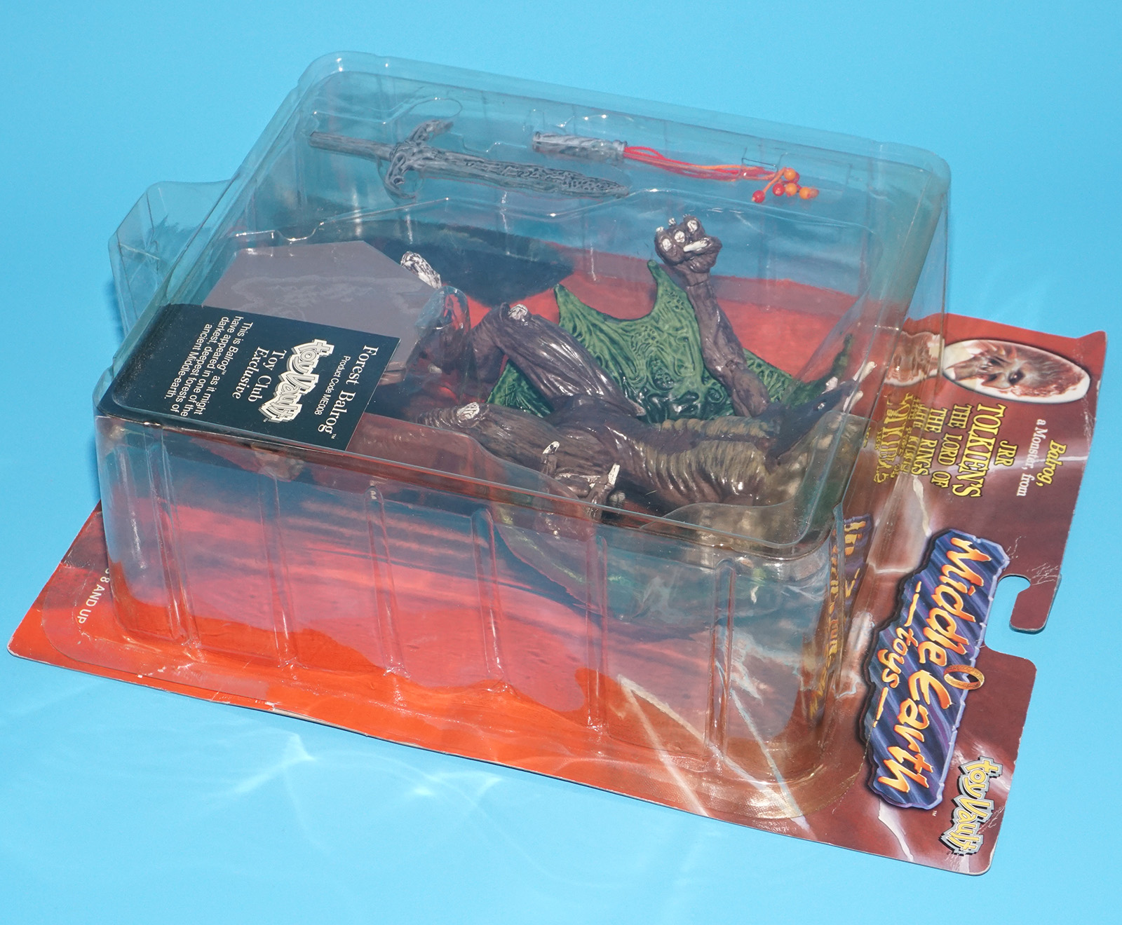 MIDDLE EARTH TOYS JRR TOLKIEN'S THE LORD OF THE RINGS FOREST BALROG MOC MOSC US CARD 1998 TOYVAULT - Image 6