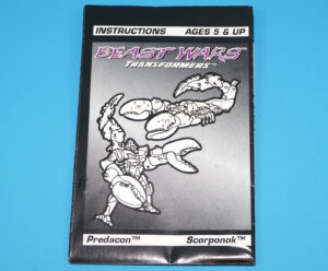 TRANSFORMERS BEAST WARS ORIGINAL SPARE INSTRUCTIONS MEGA CLASS SCORPONOK 1996 HASBRO