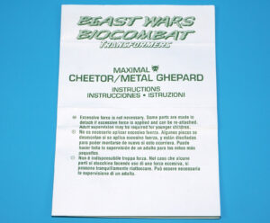 TRANSFORMERS BEAST WARS ORIGINAL SPARE INSTRUCTIONS DELUXE CLASS CHEETOR TRANSMETALS 1998 HASBRO