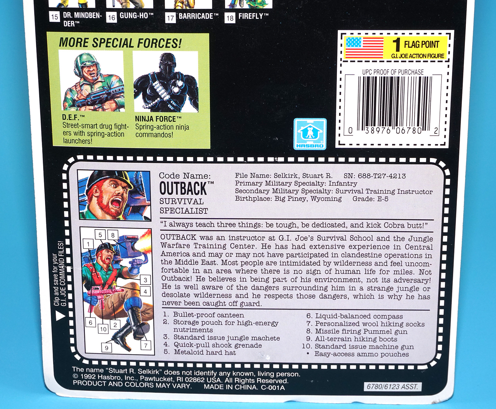 1993 GI JOE BATTLE CORPS OUTBACK v4 ECO FORCE MOC MOSC US CARD 1992 HASBRO - Image 9