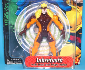 MARVEL X-MEN SABRETOOTH SNARL & SWIPE ACTION MOC MOSC US CARD 1998 TOY BIZ