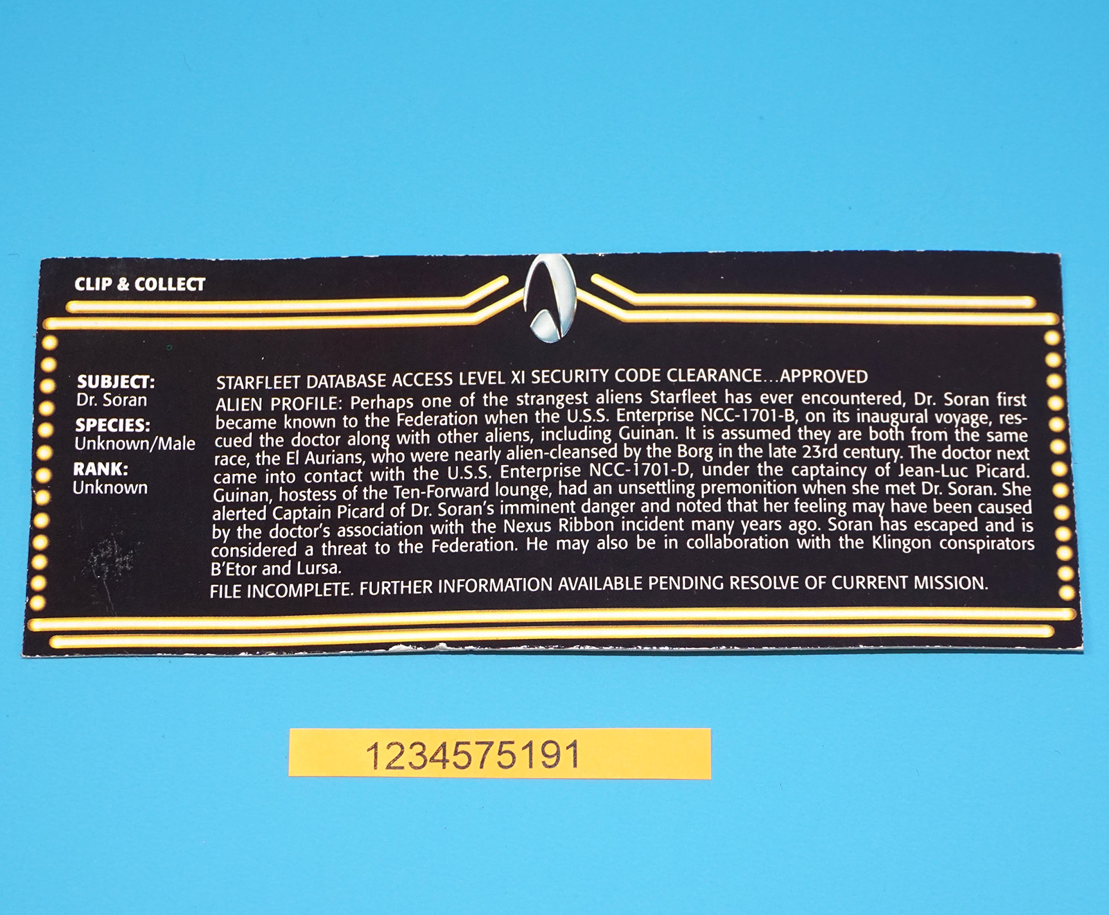 STAR TREK GENERATIONS DR. SORAN 100% COMPLETE 1994 PLAYMATES - Image 5