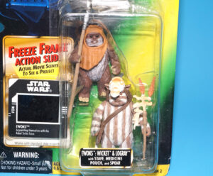 STAR WARS POTF2 EWOKS WICKET & LOGRAY MOC MOSC US FREEZE FRAME CARD 1997 KENNER