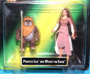 STAR WARS PRINCESS LEIA COLLECTION PRINCESS LEIA AND WICKET THE EWOK MOC MOSC US CARD 1997 KENNER