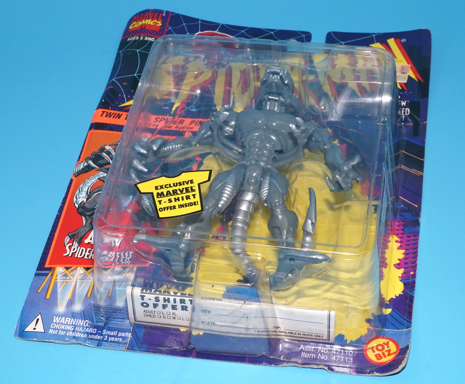 MARVEL SPIDER-MAN ANIMATED SERIES ALIEN SPIDER-SLAYER MOC MOSC US CARD 1994 TOY BIZ - Image 6