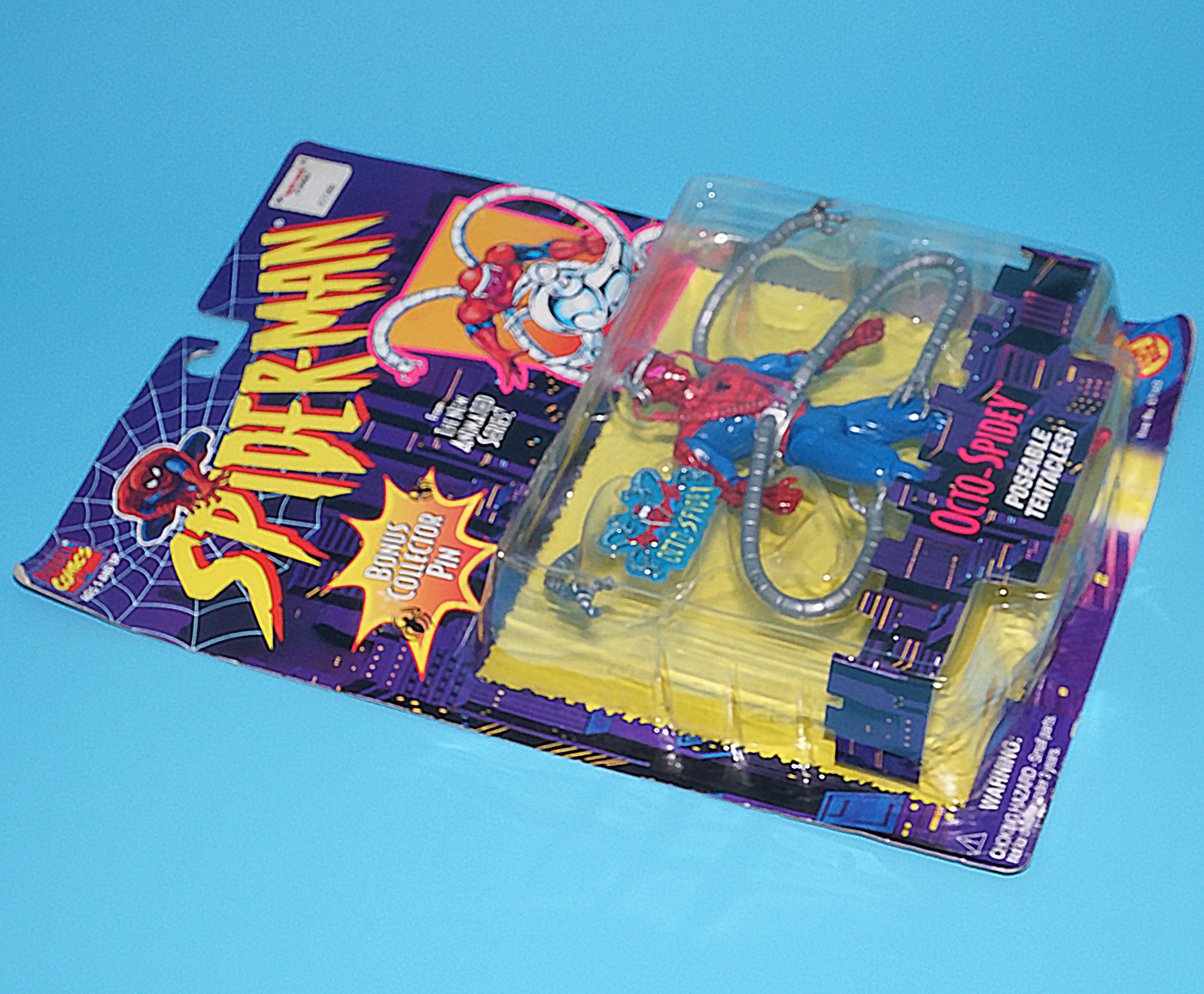 MARVEL SPIDER-MAN ANIMATED SERIES OCTO-SPIDEY MOC MOSC US CARD 1995 TOY BIZ - Image 3
