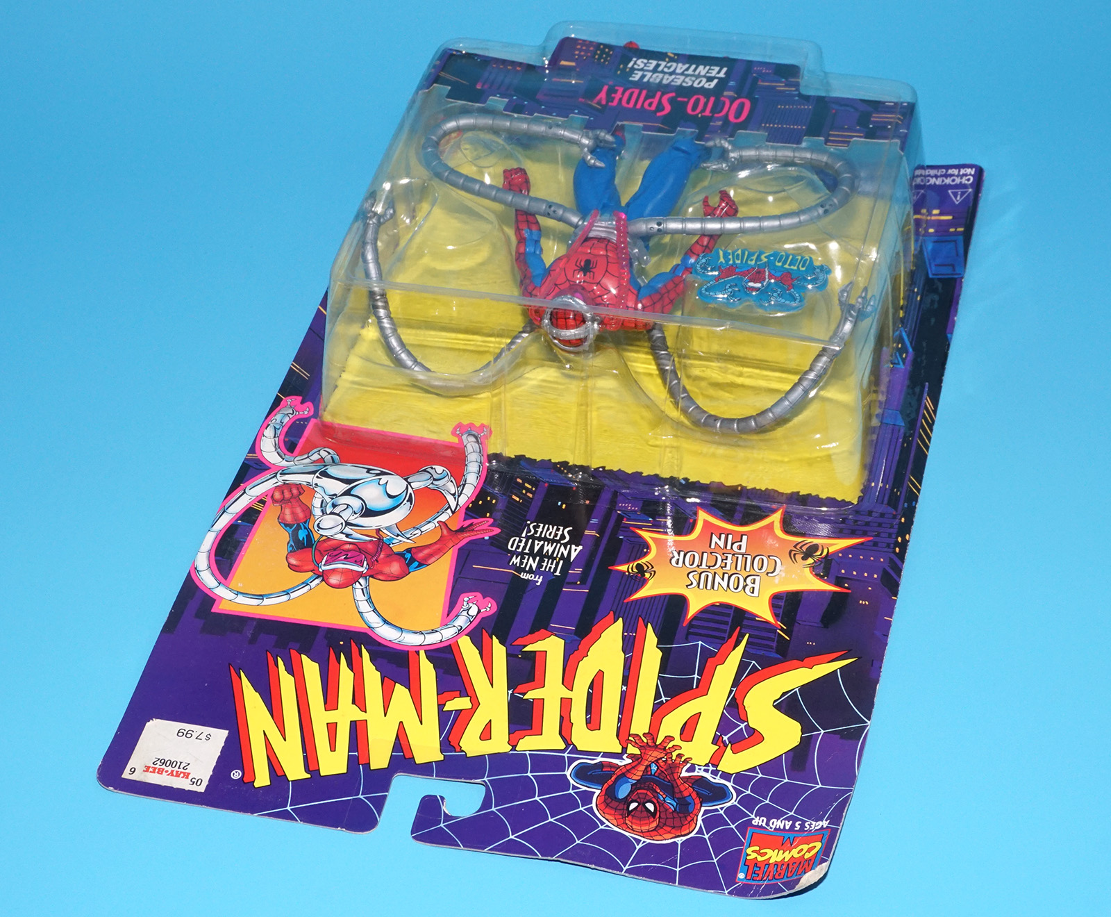 MARVEL SPIDER-MAN ANIMATED SERIES OCTO-SPIDEY MOC MOSC US CARD 1995 TOY BIZ - Image 4