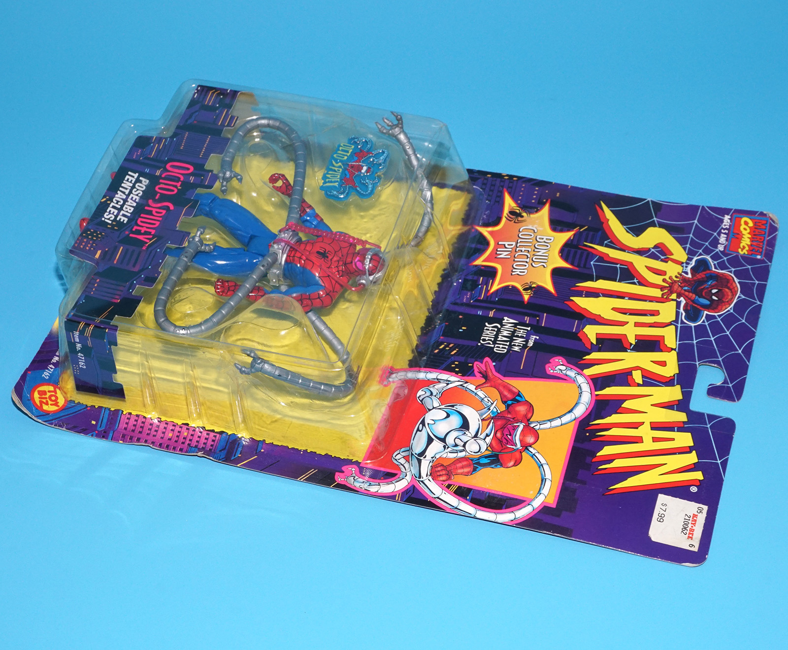 MARVEL SPIDER-MAN ANIMATED SERIES OCTO-SPIDEY MOC MOSC US CARD 1995 TOY BIZ - Image 5