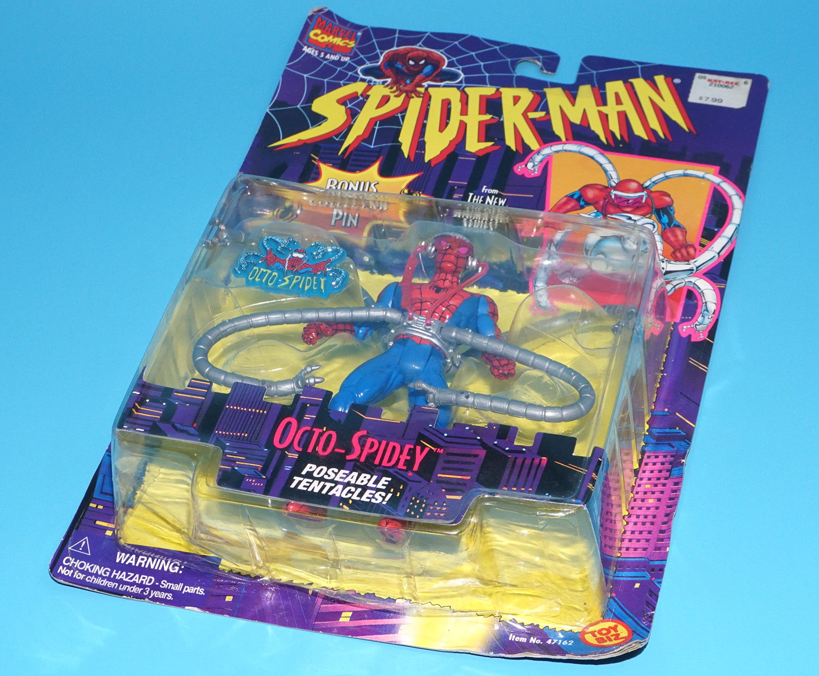 MARVEL SPIDER-MAN ANIMATED SERIES OCTO-SPIDEY MOC MOSC US CARD 1995 TOY BIZ - Image 6