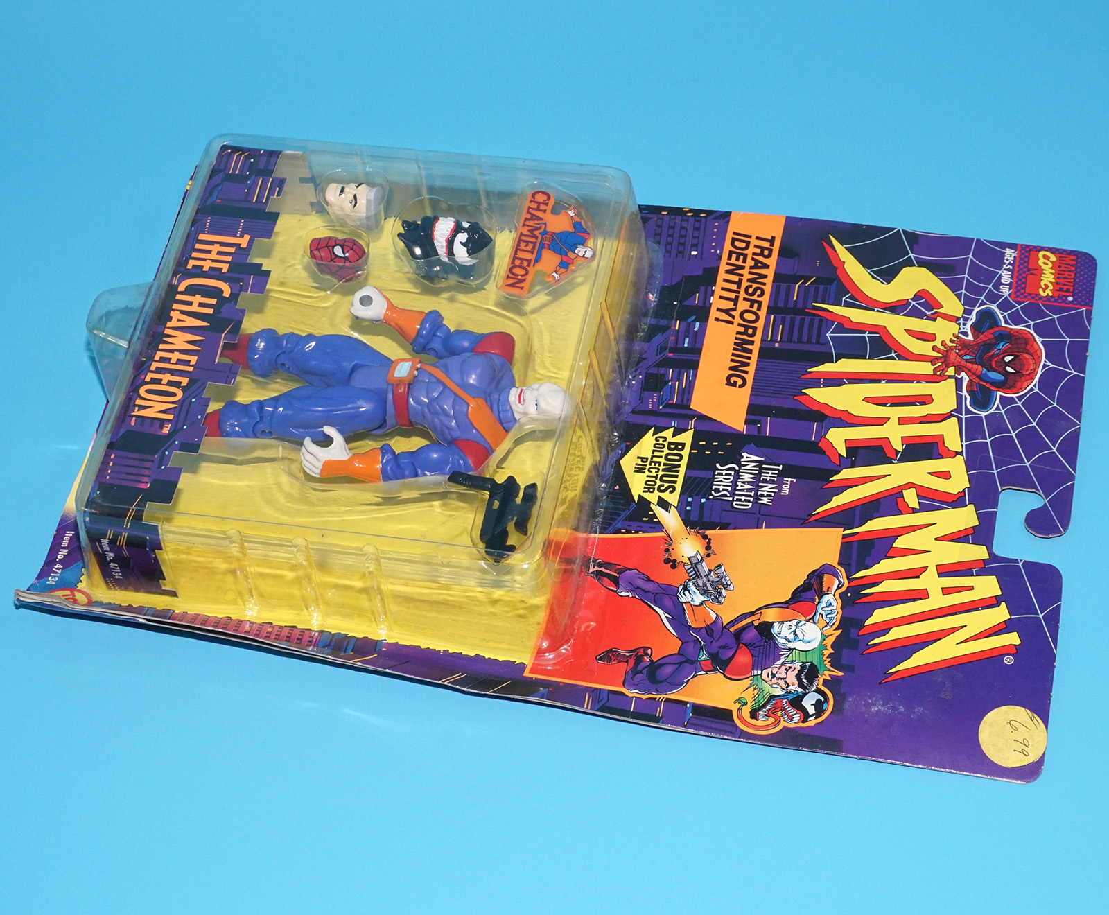 MARVEL SPIDER-MAN ANIMATED SERIES THE CHAMELEON MOC MOSC US CARD 1995 TOY BIZ - Image 5