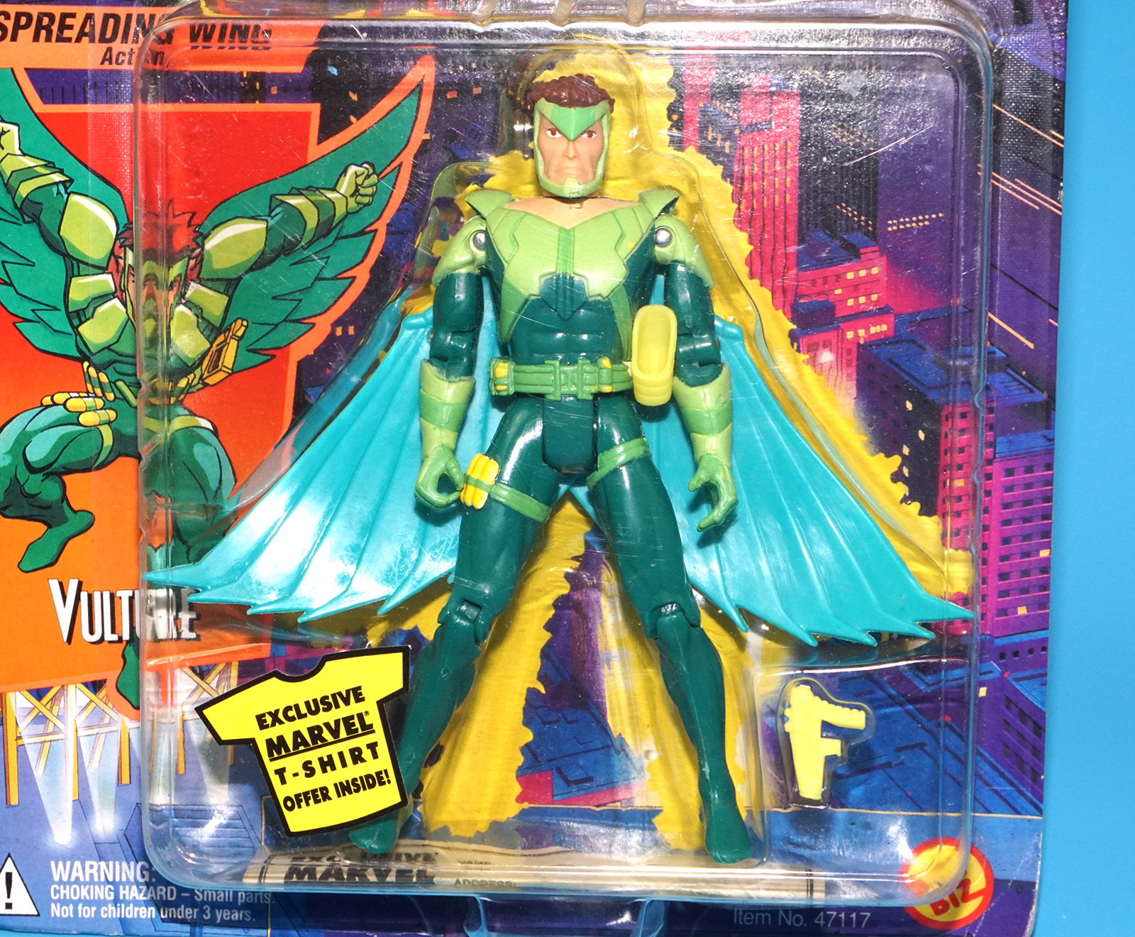 MARVEL SPIDER-MAN ANIMATED SERIES VULTURE MOC MOSC US CARD 1995 TOY BIZ - Image 2