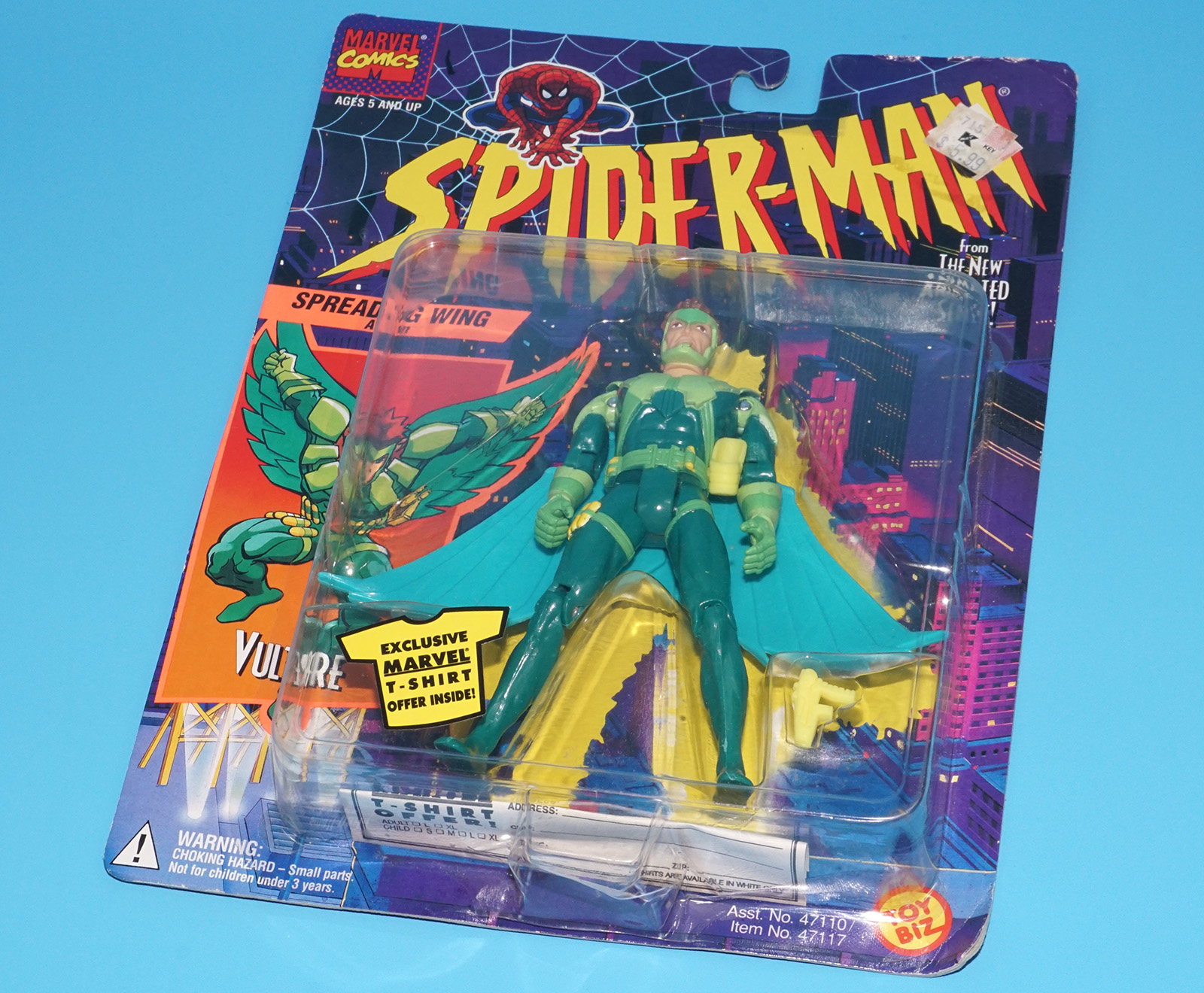 MARVEL SPIDER-MAN ANIMATED SERIES VULTURE MOC MOSC US CARD 1995 TOY BIZ - Image 6