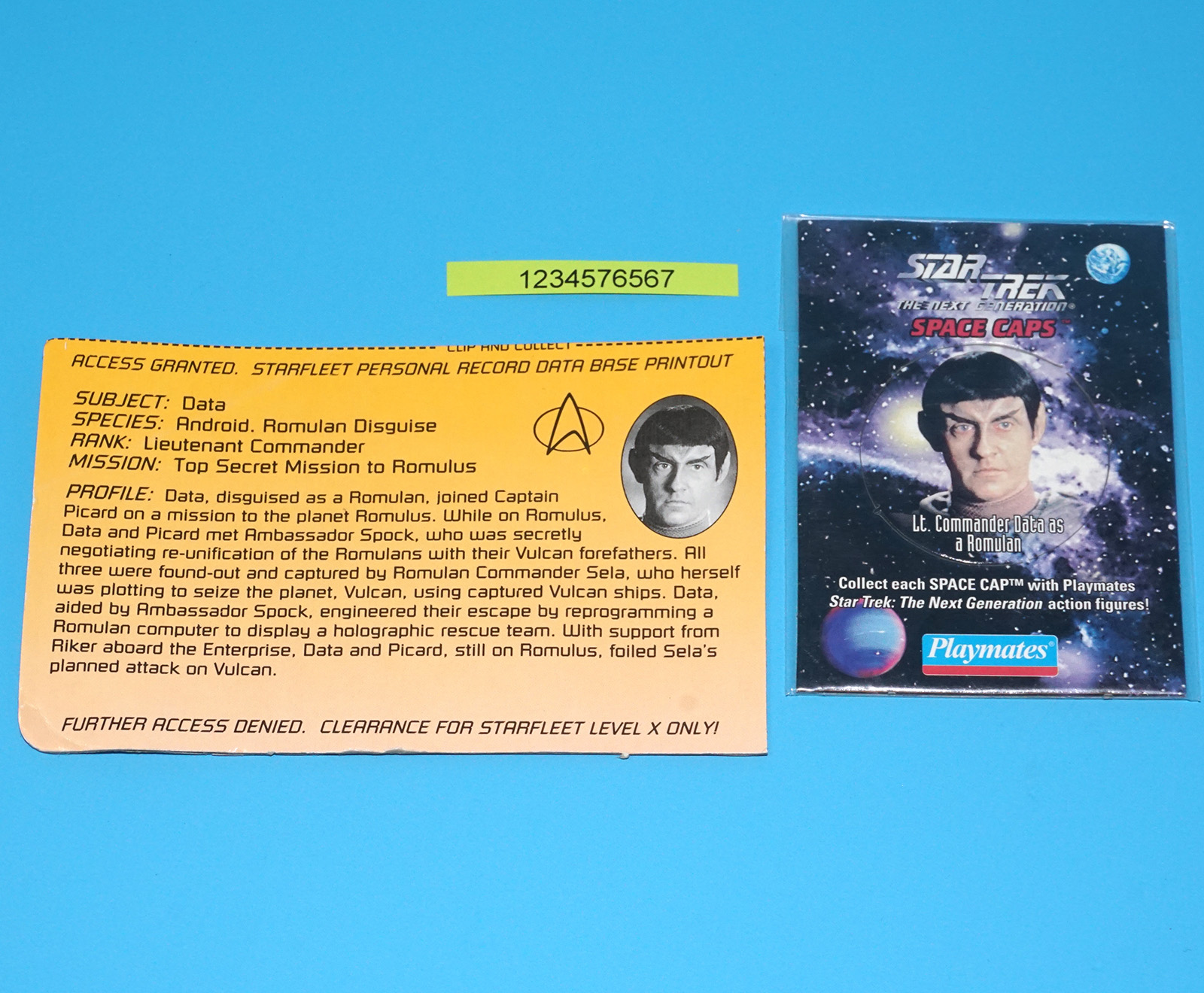 STAR TREK TNG NEXT GENERATION LIEUTENANT COMMANDER DATA AS ROMULAN 100% COMPLETE 1994 PLAYMATES - Image 4