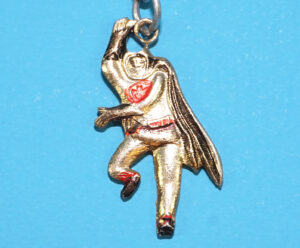 BATMAN KEYRING KEYCHAIN PLASTIC ENAMEL PENDANT CHARM 1966 HONG KONG