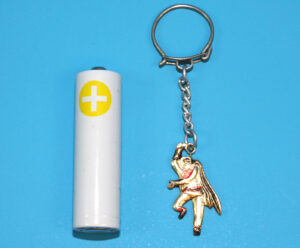 BATMAN KEYRING KEYCHAIN PLASTIC ENAMEL PENDANT CHARM 1966 HONG KONG