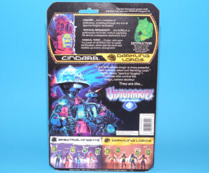 VISIONARIES DARKLING LORDS CINDARR UNCUT FILE CARD FILECARD CARDBACK 1987 HASBRO