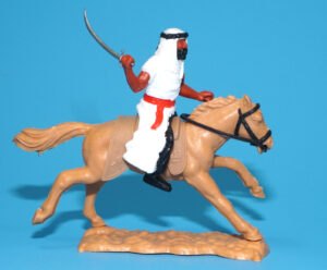 TIMPO TOYS SWOPPETS ARAB DESERT WARRIOR MOUNTED HORSE RIDER 1960s ENGLAND READ