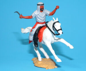 TIMPO TOYS SWOPPETS ARAB DESERT WARRIOR MOUNTED HORSE RIDER 1960s ENGLAND READ