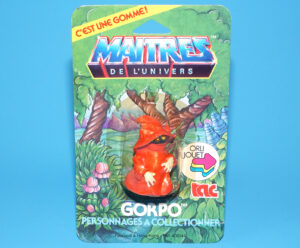 MOTU HE-MAN MASTERS OF THE UNIVERSE GOMME COLLECTIBLE ERASER GORPO ORKO MOC MOSC EURO CARD 1984 TAC FRANCE MATTEL READ