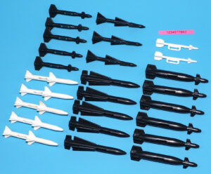 FLYING FIGHTERS SPARE PART LOT FIGHTER JET ROCKETS MISSILES 1989 HASBRO