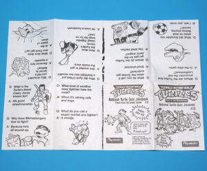 TMNT TEENAGE MUTANT NINJA TURTLES NATIONAL TURTLE QUIZ JOKEBOOK #10 1990 PLAYMATES