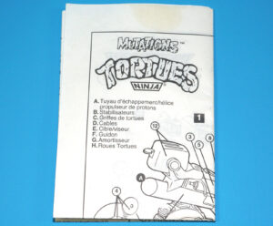 TMNT TEENAGE MUTANT NINJA TURTLES ORIGINAL SPARE INSERT INSTRUCTIONS MUTA-BIKE EURO HERO 1992 PLAYMATES