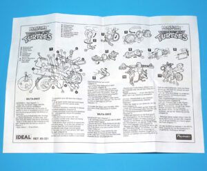 TMNT TEENAGE MUTANT NINJA TURTLES ORIGINAL SPARE INSERT INSTRUCTIONS MUTA-BIKE EURO HERO 1992 PLAYMATES