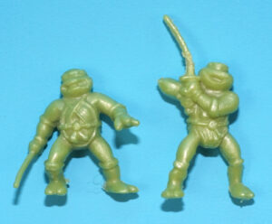 TMNT TEENAGE MUTANT NINJA TURTLES PVC MICRO FIGURES LEONARDO & RAPHAEL 1990 YOLANDA PROMO