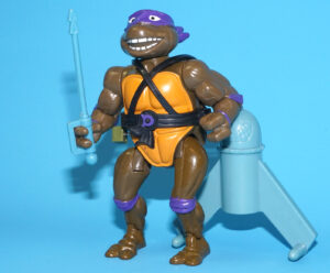 TMNT TEENAGE MUTANT NINJA TURTLES SEWER-SWIMMIN’ DONATELLO 100% COMPLETE 1990 PLAYMATES WORKS!